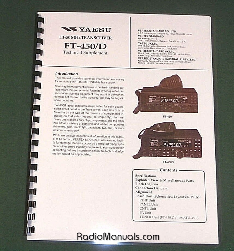 Yaesu FT-450D Technical Supplement - Click Image to Close